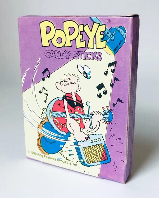 VINTAGE 1990 WORLD’S POPEYE Candy Cigarettes Box GUITAR bubble