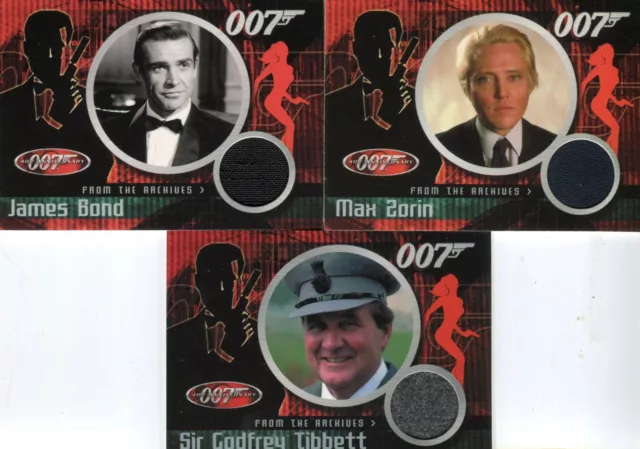 James Bond 40th Anniversary Costume Card Set Connery Walken Macnee CC1 - 3