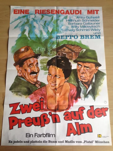 Zwei Preuß'n auf der Alm Kinoplakat Poster A1, Beppo Brem, Willi Millowitsch