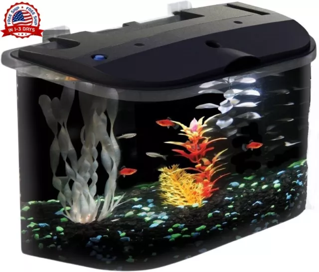 Kit de Inicio Para Acuario De 3 Galones Pecera Clásica Con Iluminación LED NUEVO