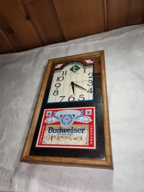 Vintage Budweiser Clock "America's Great Past Time" Baseball Working