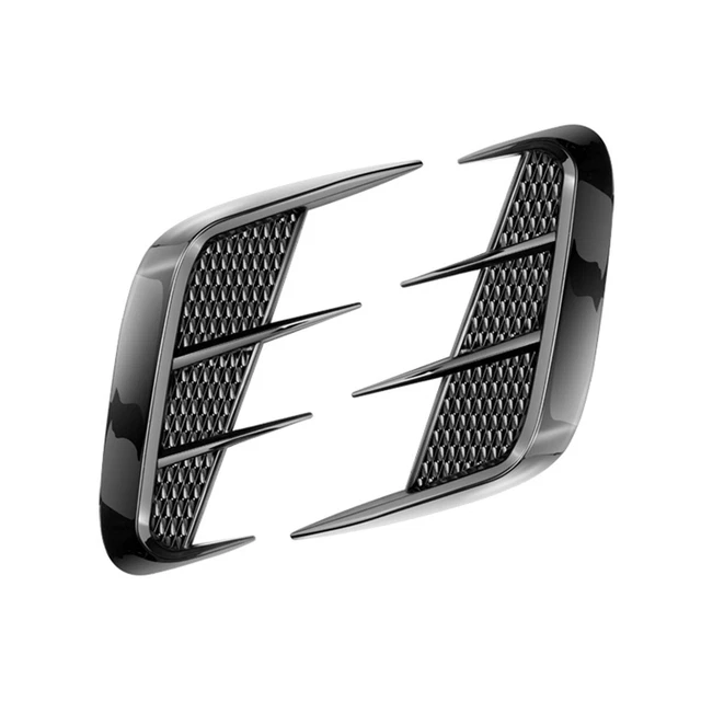 Car Side Wing Fender Sticker Cover Sport Style Leaf Panel Decoration Black 1Pair