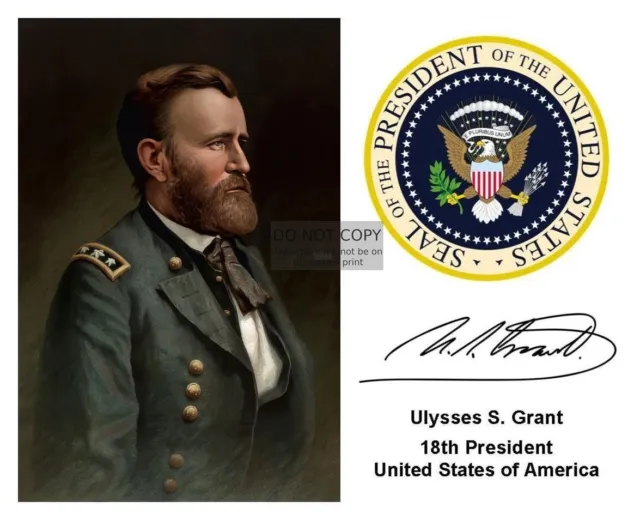President Ulysses S. Grant Civil War Presidential Seal Autograph 8X10 Photo