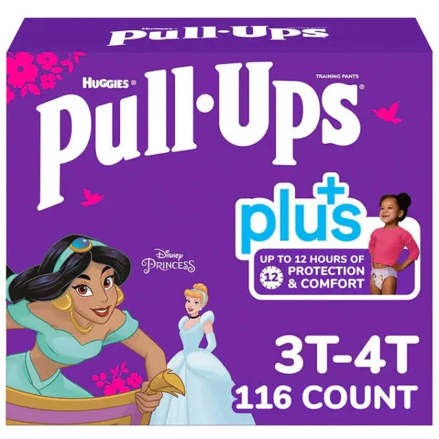 HUGGIES PULL-UPS PLUS Training Pants For Girls, Size: 3T-4T (116 Count ...