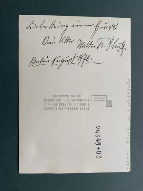 WALTER F. SCHULZ (†) 'Modeschöpfer' signed Foto 10x15 Autogramm selten!