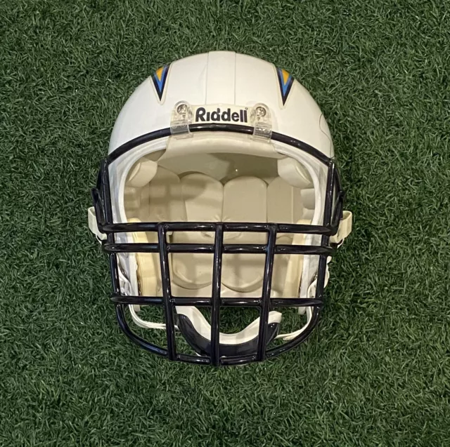 San Diego Chargers Riddell Vsr-4 Helmet Xl Size - Autographed By Shawne Merriman 3