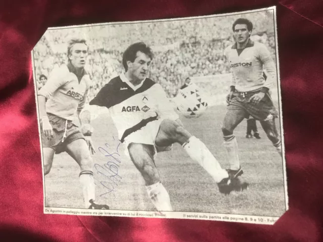 Autografo originale LUIGI DE AGOSTINI-Udinese Calcio Anni 80-CdM 1990-IN PERSON