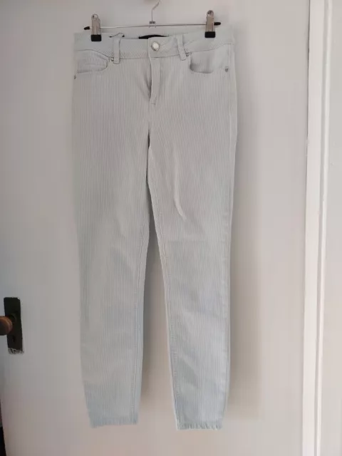 PORTMANS Ladies Jeans /Pants SZ 9,Stretch.Blue Pinstripe Ex Cond