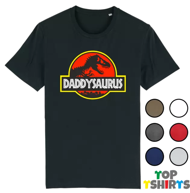 DADDYSAURUS Funny T-Shirt Fathers Day New Dad Jurassic Park Dinosaur Top