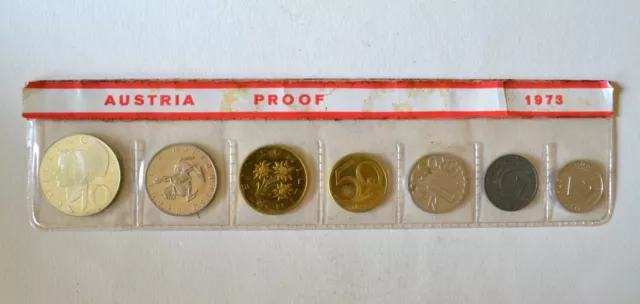 ÖSTERREICH  ❖  KMS 1973 Proof  ▪︎  Plastik mit deutlichen Gebr.Spuren, Münzen 1A