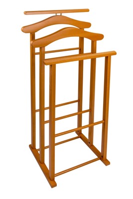 CLP Indossatore Camera in Legno Navan con Staffa per Pantaloni E Gruccia per Camicia I Servomuto Design Moderno in Metallo Colore:Nero 