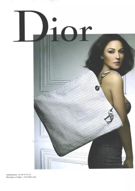 PUBLICITE ADVERTISING 2008 DIOR sac port par MONICA BELLUCCI EUR