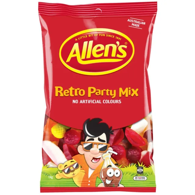 ALLEN'S Retro Party Mix Bulk Bag Lollies 1kg | Free Shipping | Best Quality