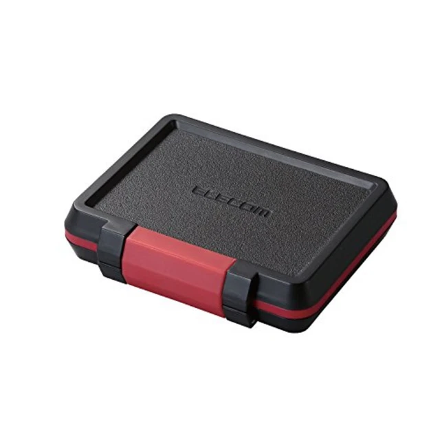 Estuche para tarjeta de memoria ELECOM SD4 hoja MicroSD4 sostiene XQD2 sostiene impacto negro F/S NUEVO