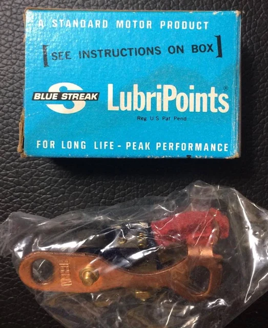 STANDARD MOTOR BLUE Streak Ignition Breaker Points Lubri Points 