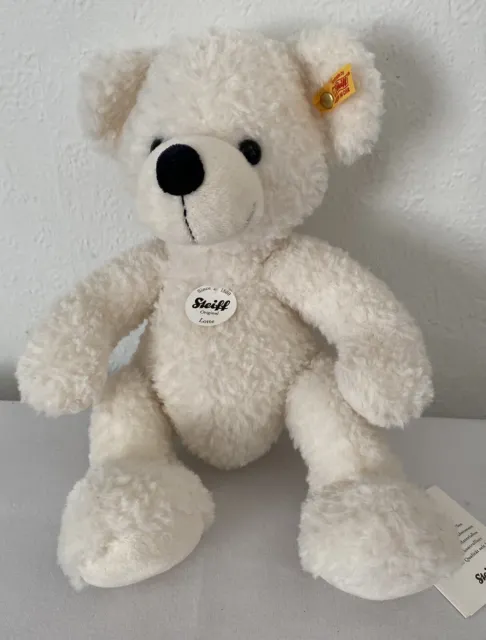 Steiff 'Lotte' White Teddy Bear - Washable Cuddly Baby-Safe Soft Toy 28cm 111778