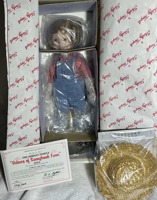 Danbury Mint, Shirley Temple Doll, Rebecca of Sunnybrook Farm NIB w/Stand & COA