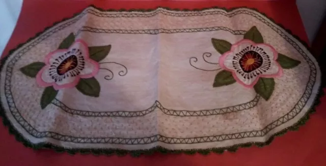 Doily Antique Linen Embroidered