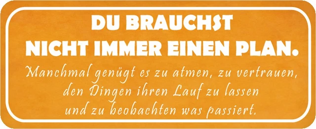 Du Brauchst Nicht Immer Einen Plan picclick.de