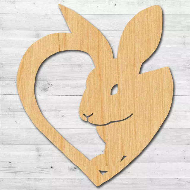Love Rabbit Heart Cut out, Wood plaque sign, Home decor, wood Crafts supplies