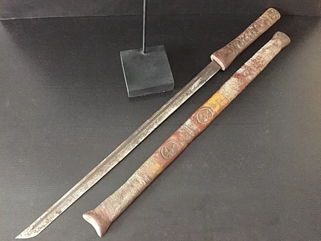 Antique Burmese temple monk Dha sword