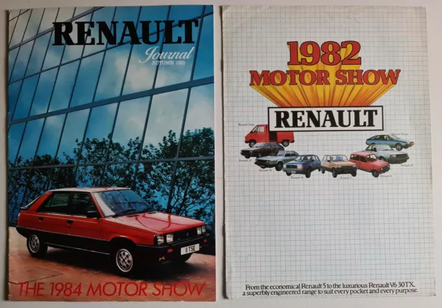 1983 Renault Journal Magazine & 1982  Motor Show Brochure 4 5 14 18 20 30 Fuego