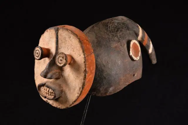 18423 African Old Mambila Helmet Mask/Helmet Mask Cameroon