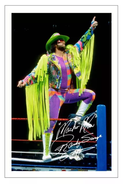 MACHO MAN RANDY SAVAGE Signed Autograph PHOTO Signature Print WWE WRESTLING