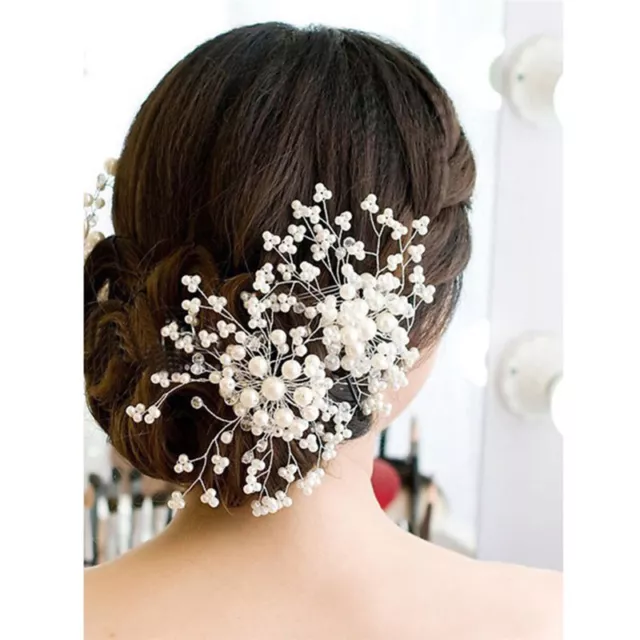 Alfileres para el cabello de boda dama de honor cristal perlas clips de novia parrilla YT