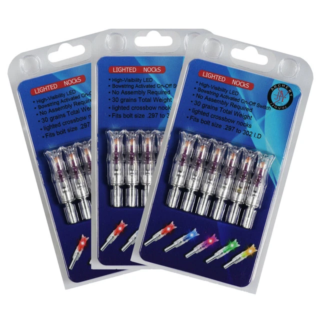 3 Packs (6Pcs/Pack) Purple Crossbow Arrow Lighted Nocks Fits Bolts Size 297-302