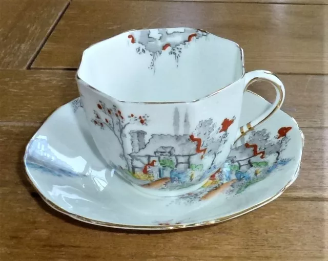 Vintage Royal Sutherland Hand Painted China Saucer & Cup