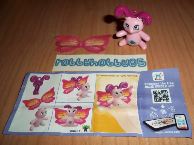 SD040 C Papillon Rose + Bpz Kinder surprise Italie 2016/2017 Youmitik