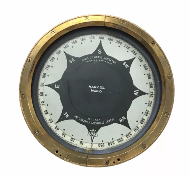 Antique 1919 Sperry Gyroscope | Gyro-Compass Repeater | Mark XV Mod.O | WWI 2
