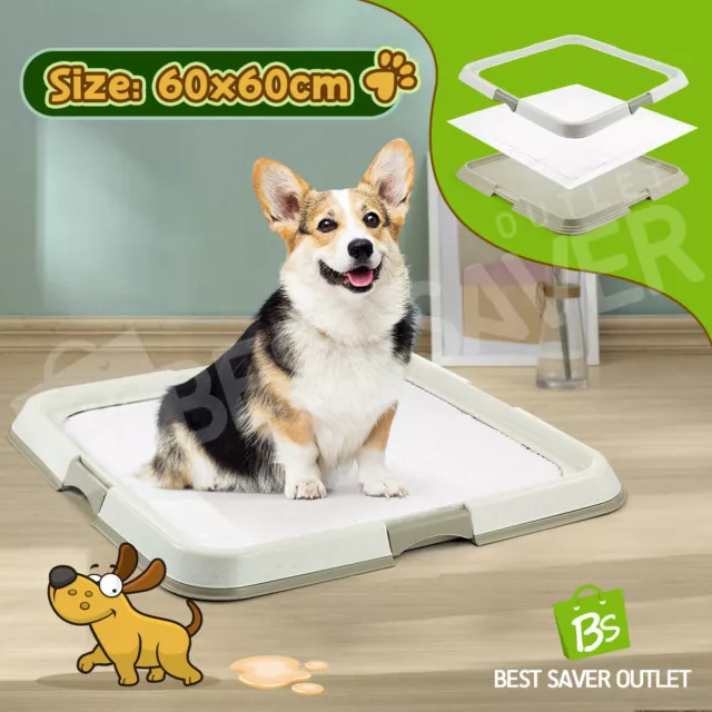 Pet Dog Pee Pad Holder Indoor Puppy Potty Training Tray Portable Trainer 60x60cm