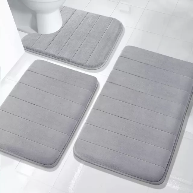 3Pcs/Set Water Absorption Bath Mats Sets Soft Rugs  For Home Floor