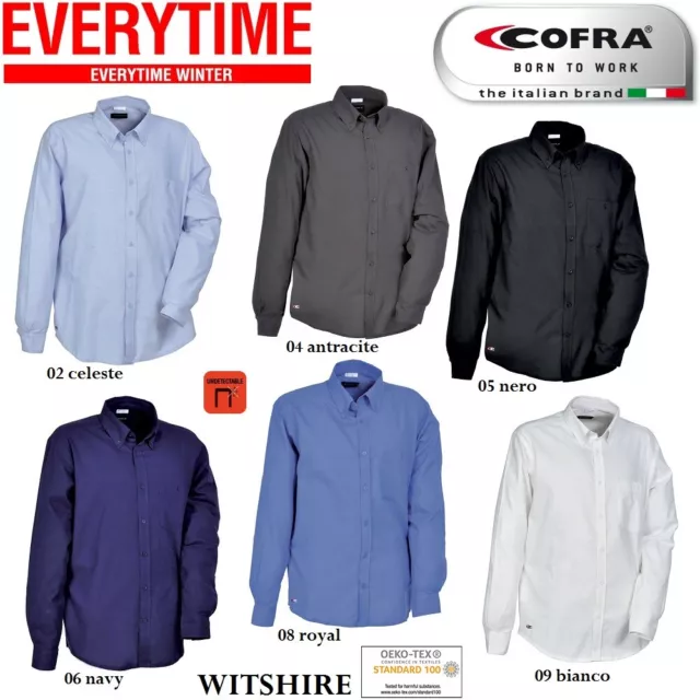 Camicia da lavoro COFRA WITSHIRE 100% cotone edilizia industria logistica