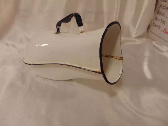 Vintage Enamel-Ware Hospital Grade Female Urinal by Jones Ware