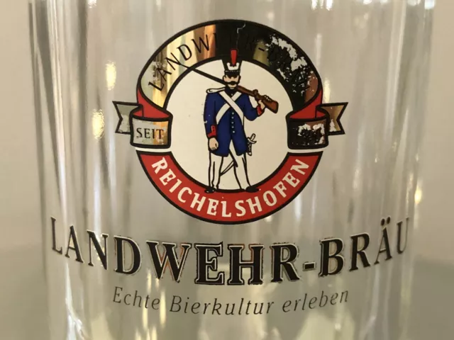 Vtg German beer glass Landwehr-Brau Hotel Restaurant Stein Mug Rastal Germany
