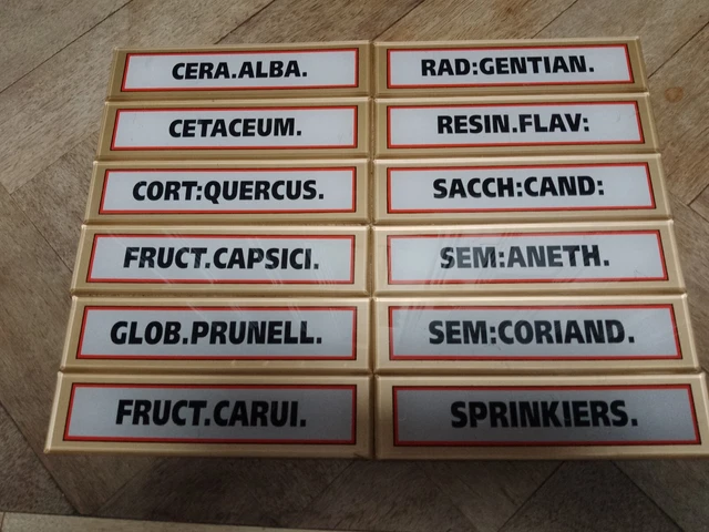 12 X Reproduction Chemist Drawer Labels