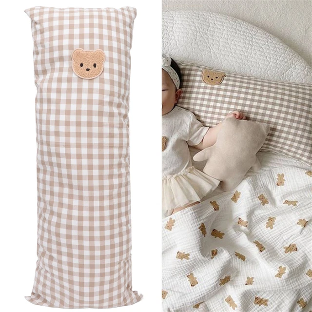 Aeun Infant Pillow Fashionable Plaid Bear Pattern Baby Side Pillow For Home