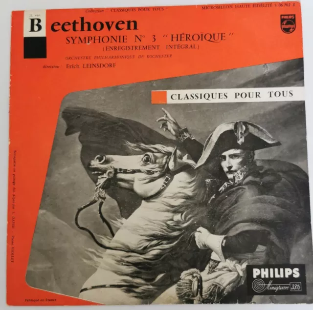 1J - Disque Vinyle  25 Cm 33 Tours " LUDWIG Van Beethoven" Symphonie N°3