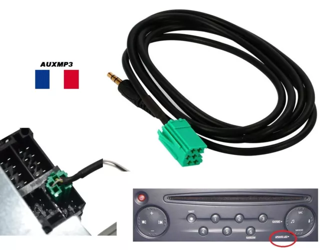 3.5mm Jack Aux Adaptateur Entrée Auxiliaire cable pr Renault Clio MP3 iPod