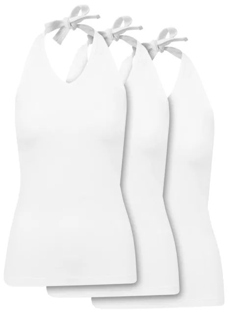 Build your Brand Femmes Dos-Nu Chemise 3-Pack T-Shirt Haut Stretch T-Shirt