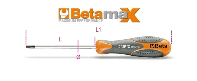 Beta Tools 1298RTX Max Manipulationssicher / Sicherheit Torx Schraubendreher