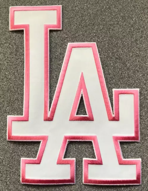 Los Angeles Dodgers Mlb Baseball Vintage Large 9" Pink Team Logo Patch Rare