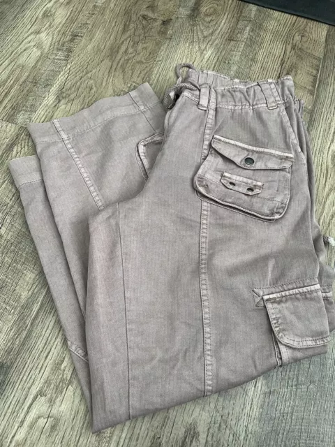 FREE PEOPLE TAHITI Cargo Pants Utility Cord Jeans Medium Cashmere $59. ...