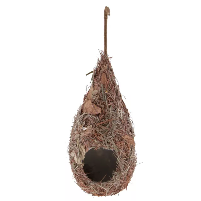 Birdhouse Bird Nest Breeding Box Wild Grass Canary Finch Budgie House #E