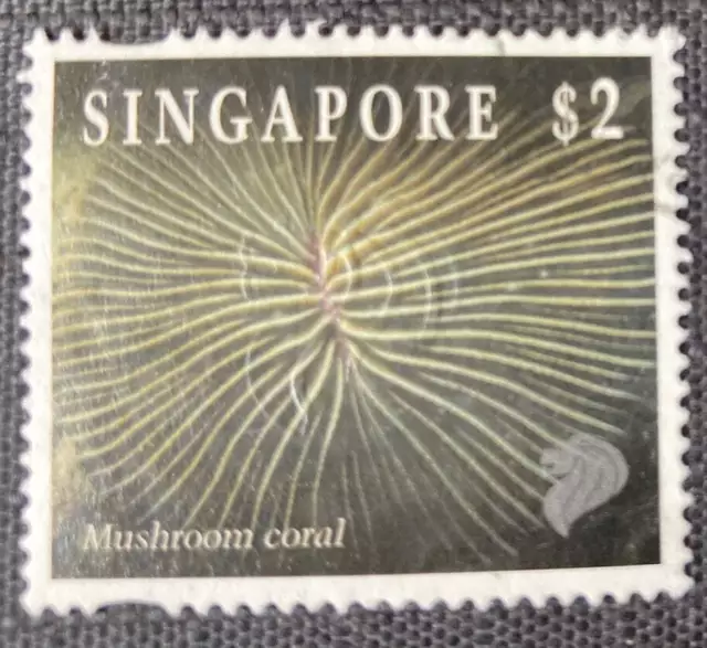 SINGAPORE 1994 reef life mushroom coral $2 USED