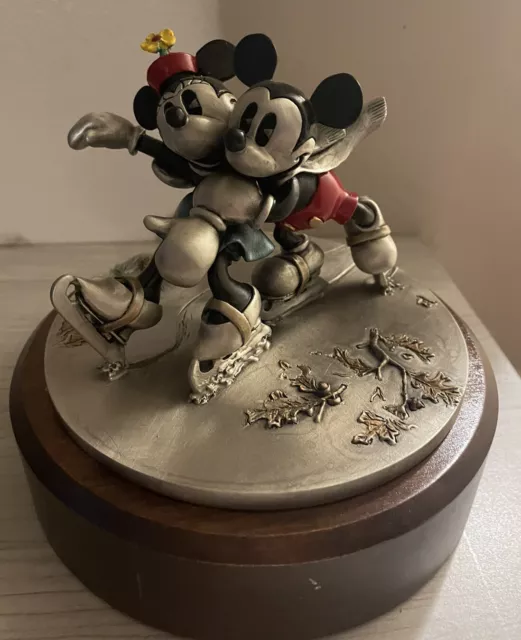 Disney Chilmark Sweethearts Mickey Mice on Ice Limited Edition Pewter Mint