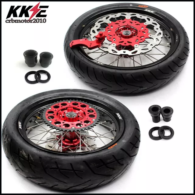 KKE 17''inch Supermotard Wheels Fit Honda CRF250X 2004/ CRF450X 05-18 CST Tyres